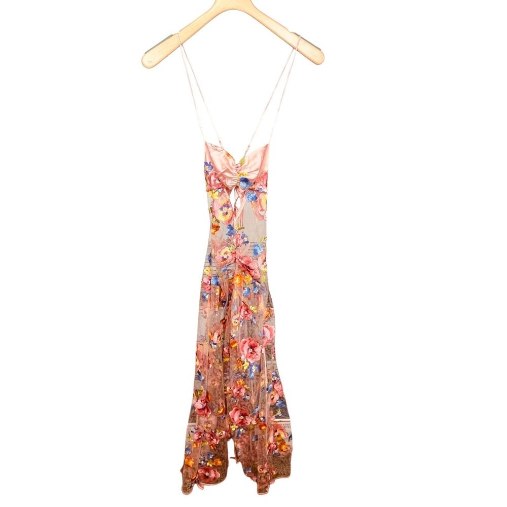 For Love & Lemons | Delaney Peony Sheer Lace Maxi Dress Size S | NWT - Picture 8 of 13